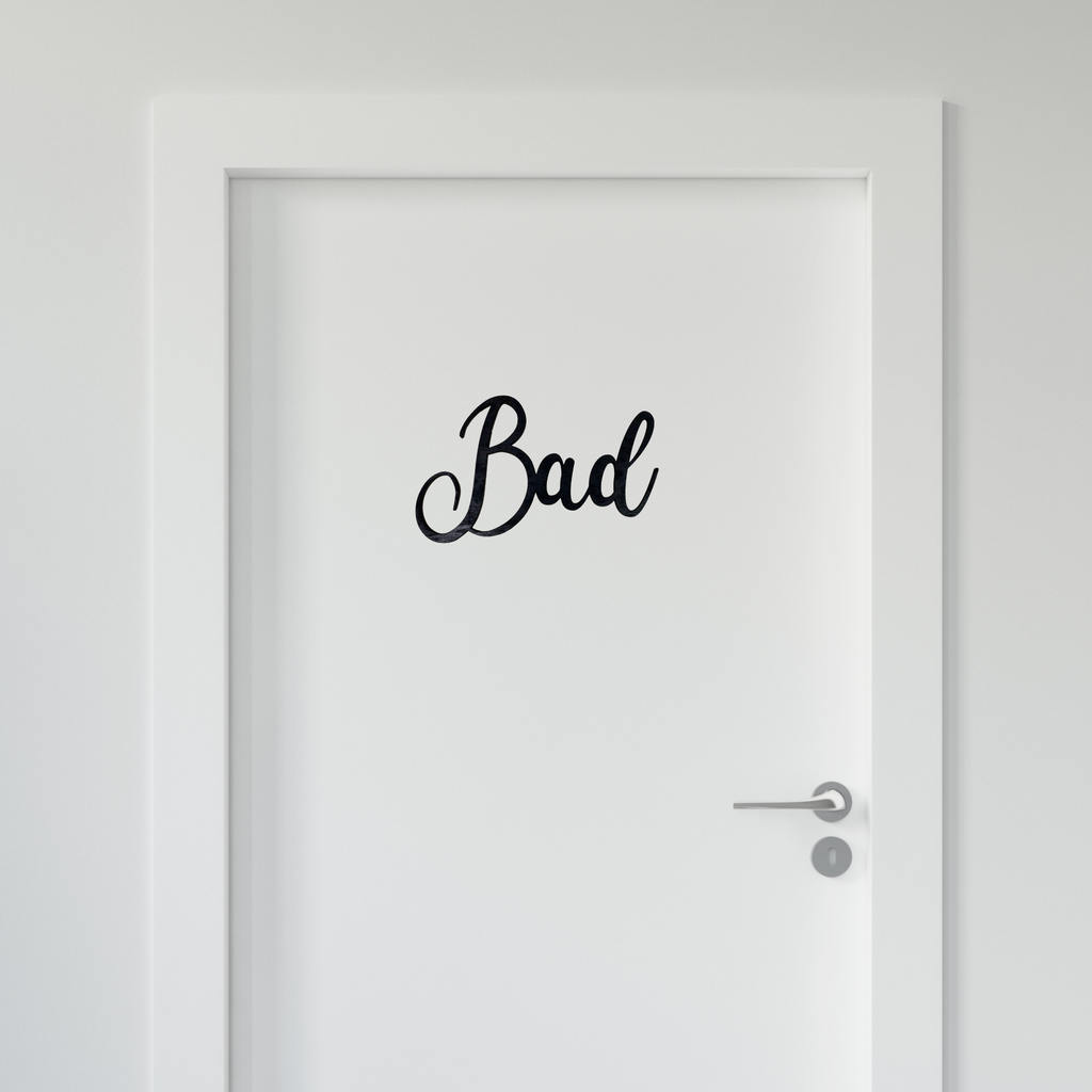 Bad Türschild | Holz Schriftzug | Toilettenschild  | Wandtattoo Holz | Wanddeko| 3D Schriftzug