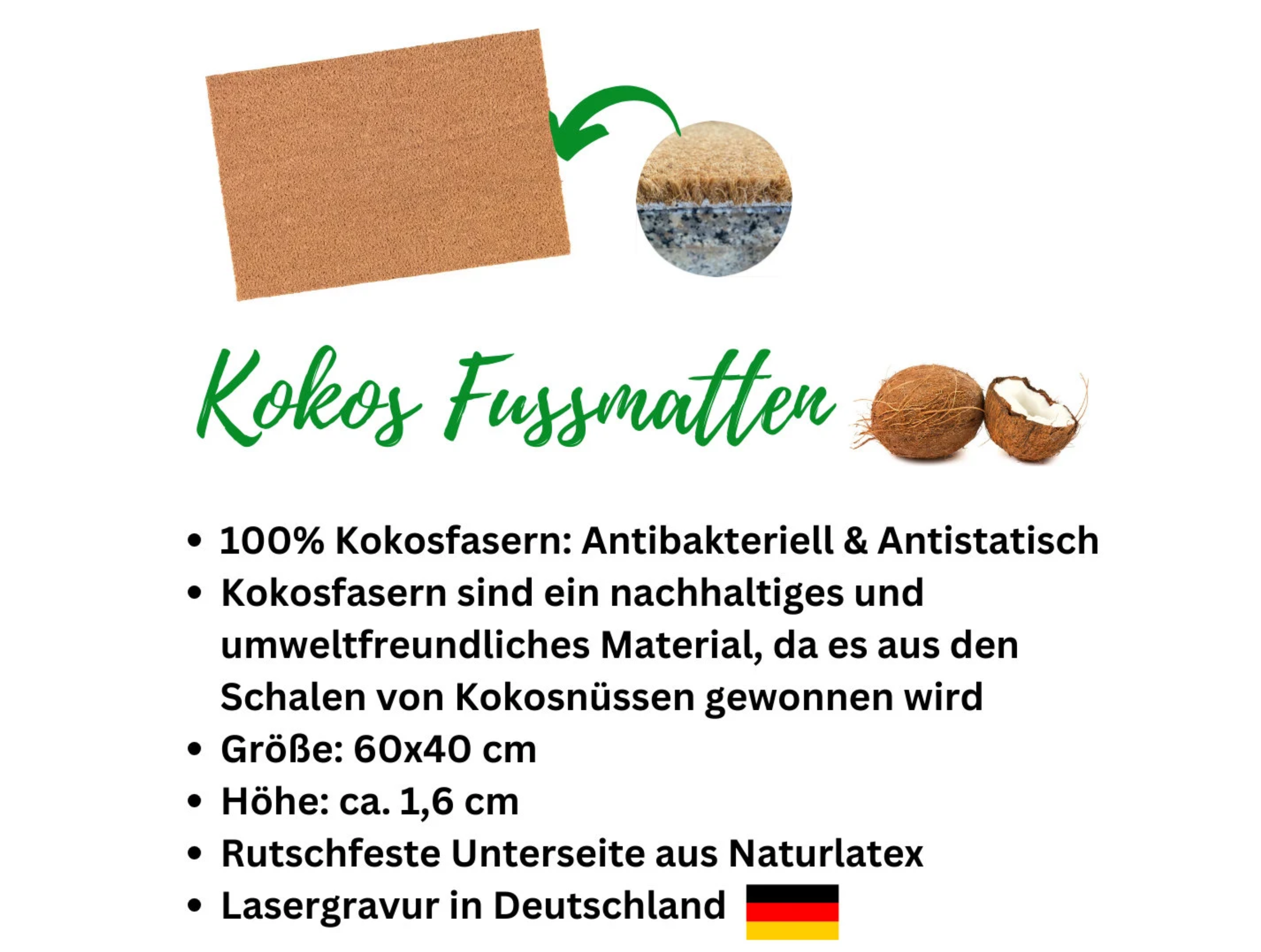 Fußmatte Kokos "Also auf dich hab ich heute GAR KEINEN BOCK"