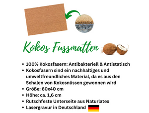 Fußmatte Kokos "Also auf dich hab ich heute GAR KEINEN BOCK"