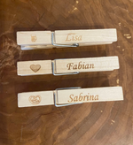 Wäscheklammer graviert mit Einzelnamen| Wiesnglubberl | Glubbal | Hochzeitsgeschenk