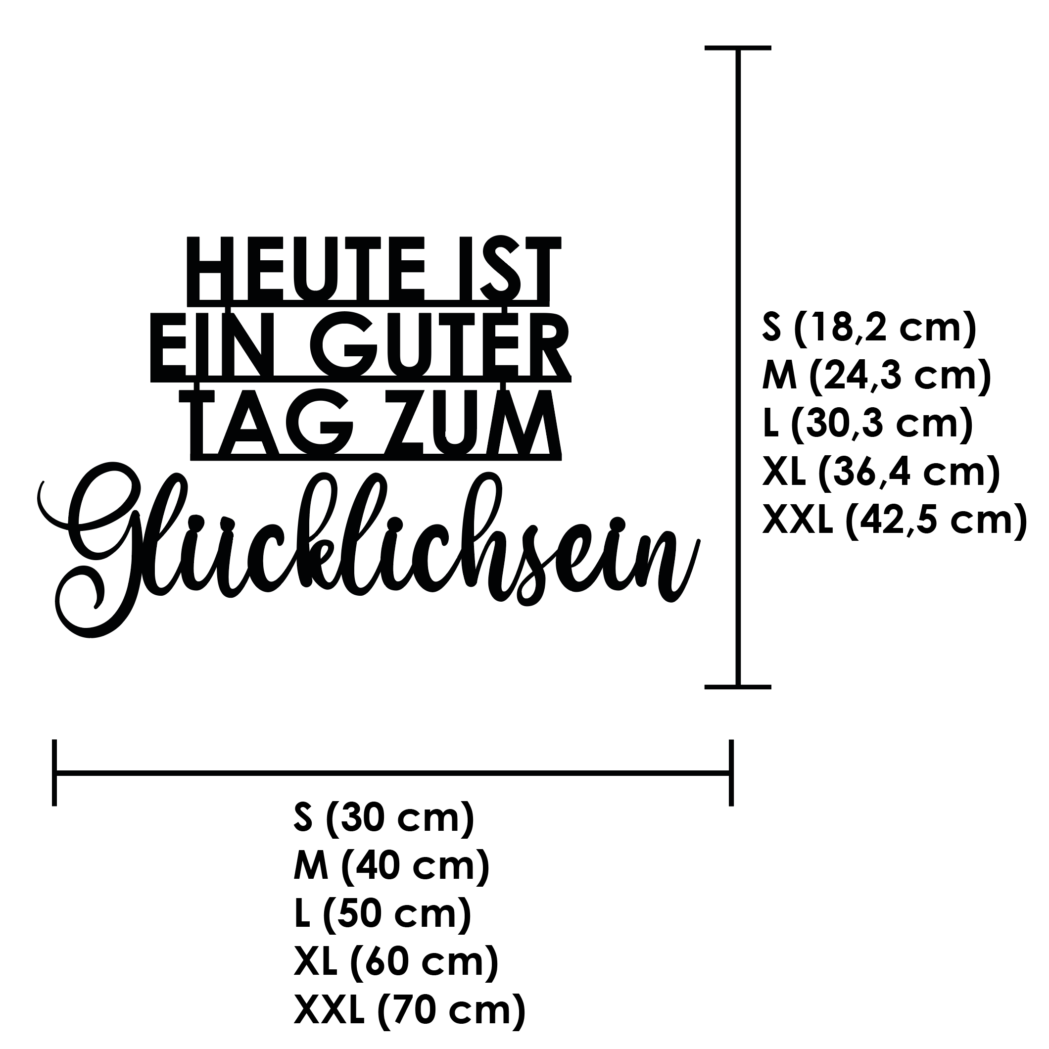 Schriftzug 3D aus Holz "heute ist ein guter Tag zum Glücklichsein"