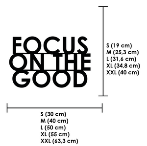 Schriftzug 3D aus Holz "FOCUS ON THE GOOD"