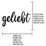 Schriftzug 3D aus Holz "geliebt"