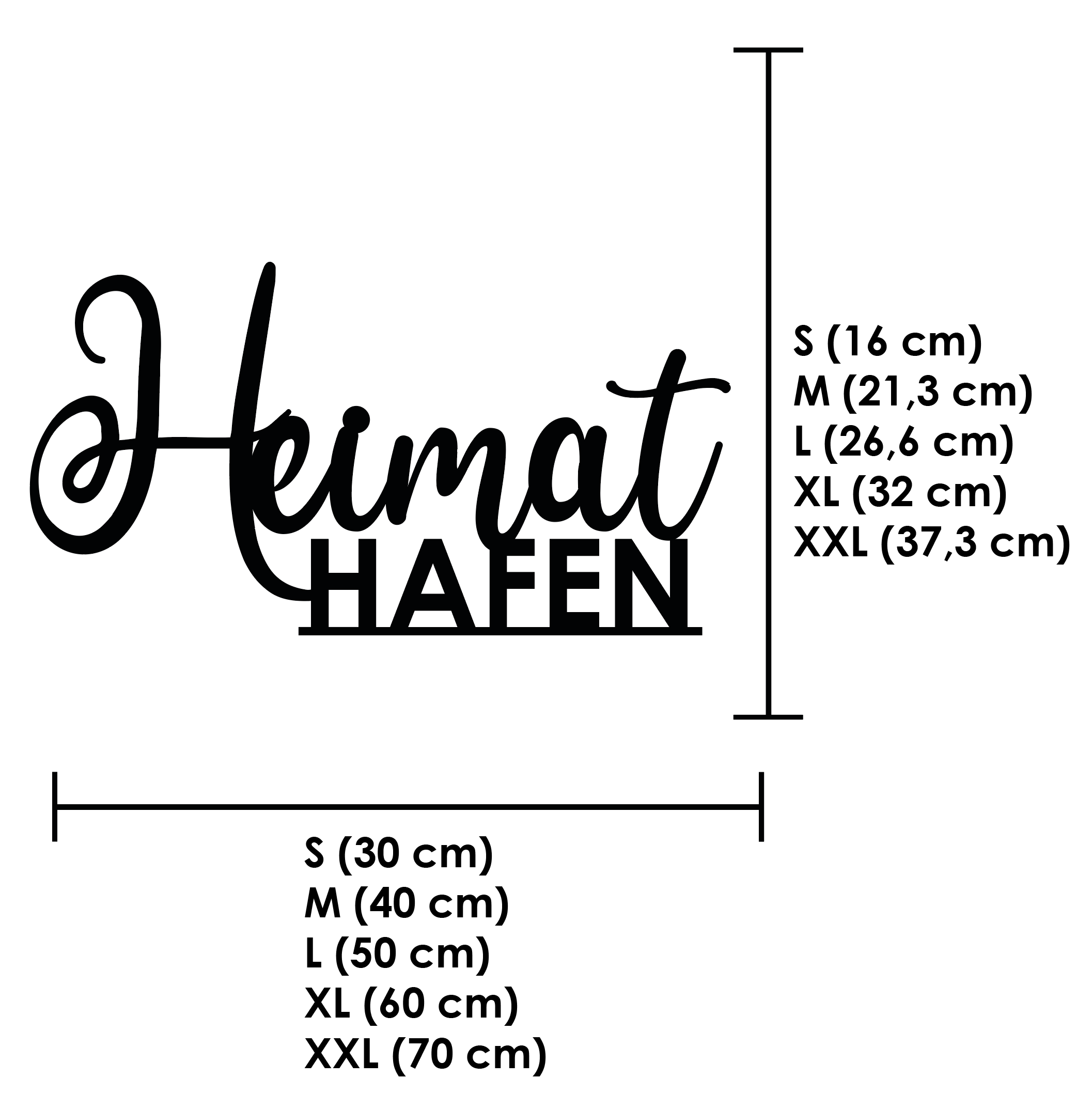 Schriftzug 3D aus Holz "Heimathafen"