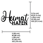 Schriftzug 3D aus Holz "Heimathafen"
