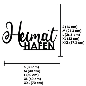 Schriftzug 3D aus Holz "Heimathafen"