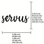 Schriftzug 3D aus Holz "servus"