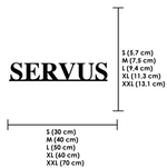 Schriftzug 3D aus Holz "SERVUS"