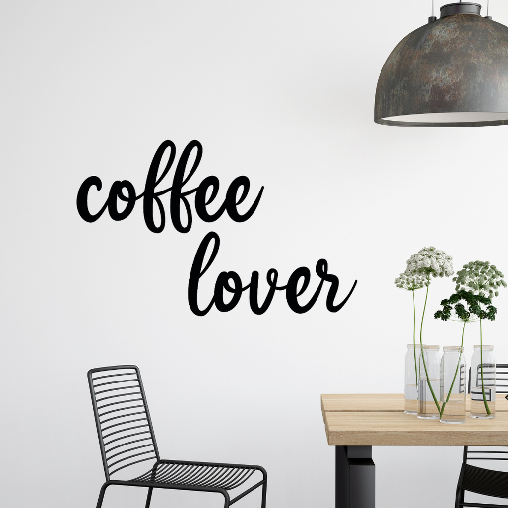 Schriftzug 3D aus Holz "coffee lover" (2)