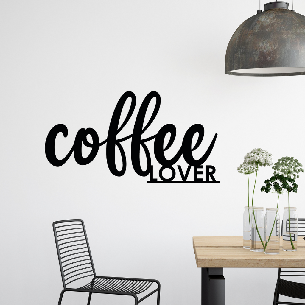 Schriftzug 3D aus Holz "coffee lover"