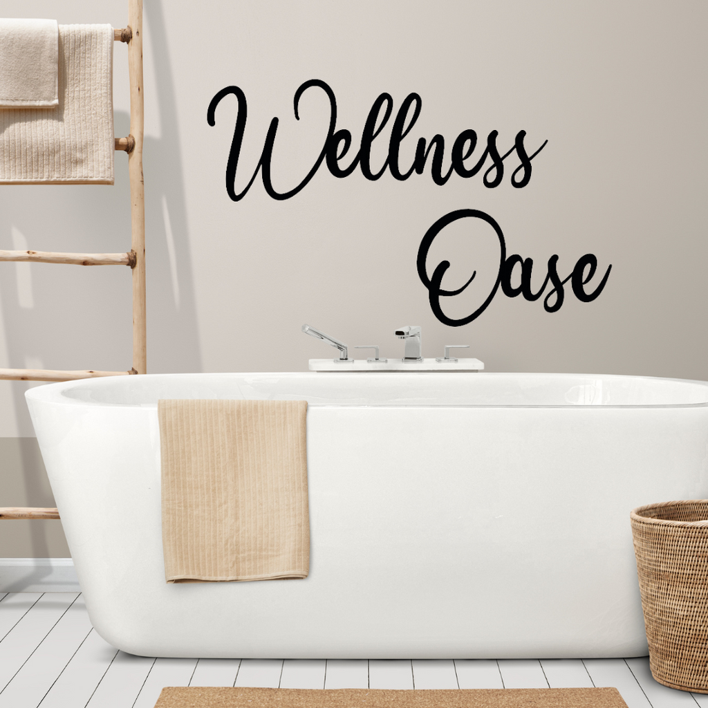 Schriftzug 3D aus Holz "Wellness Oase"