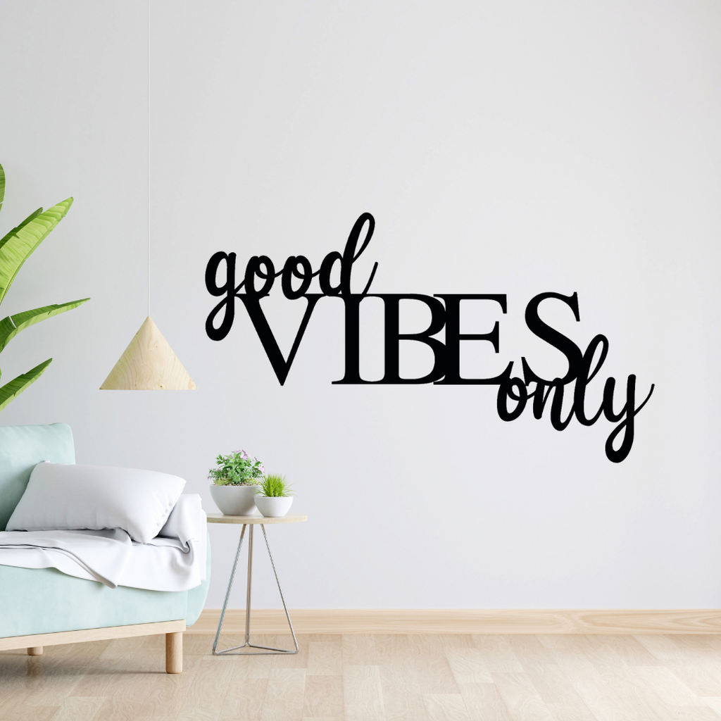 Schriftzug 3D aus Holz "GOOD VIBES ONLY"