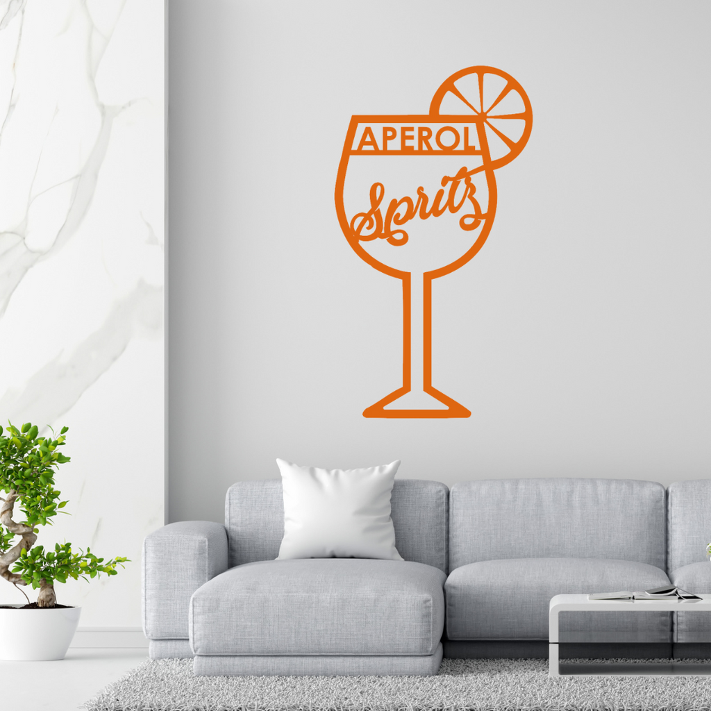 Schriftzug 3D aus Holz "APEROL SPRITZ GLAS"