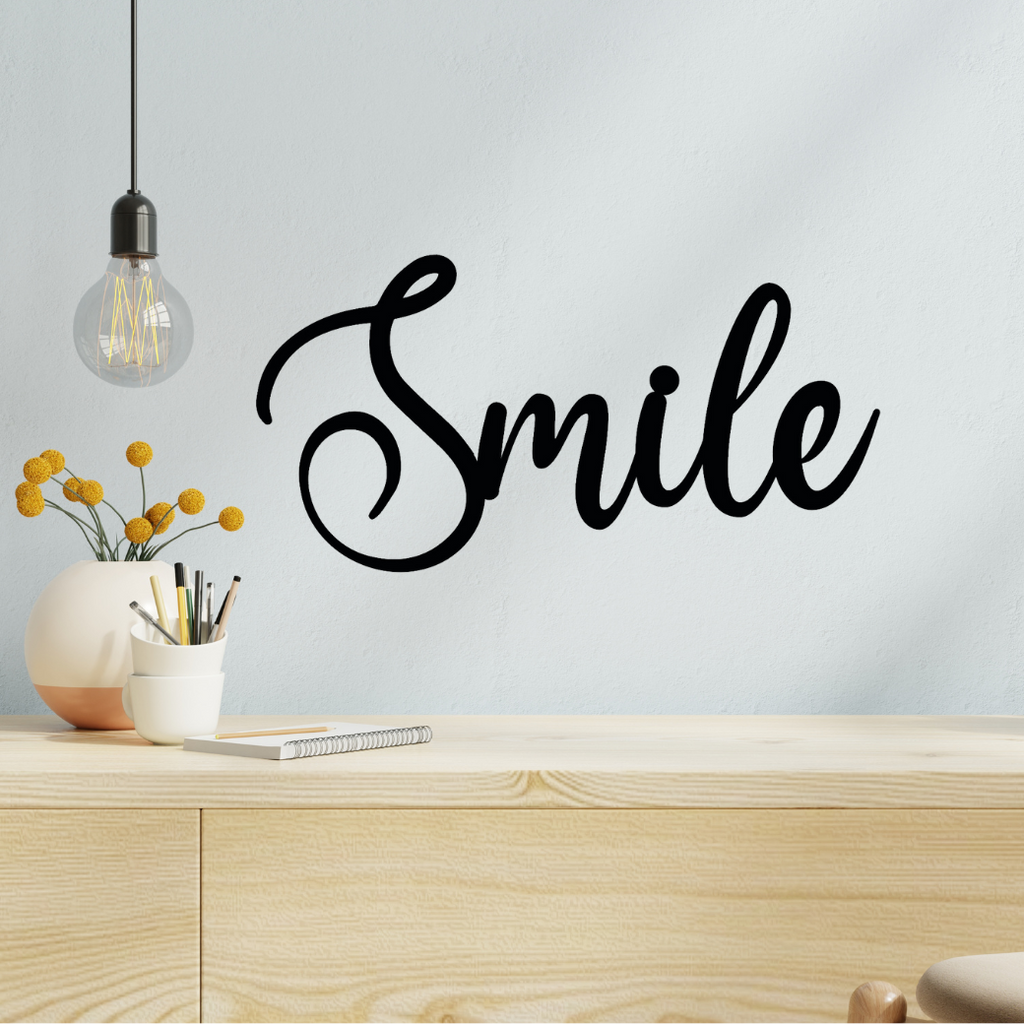 Schriftzug 3D aus Holz "Smile"