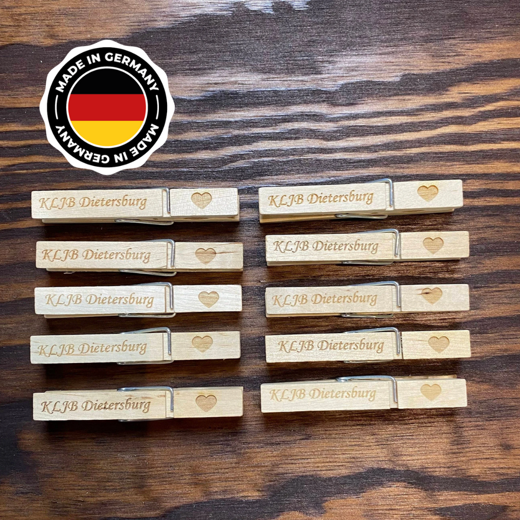 personalisierte Wäscheklammer aus Holz mit einem Namen/Wort | Wiesnglubberl | Glubbal | Wäscheklammer für Landjugend | Namensschilder für Feste