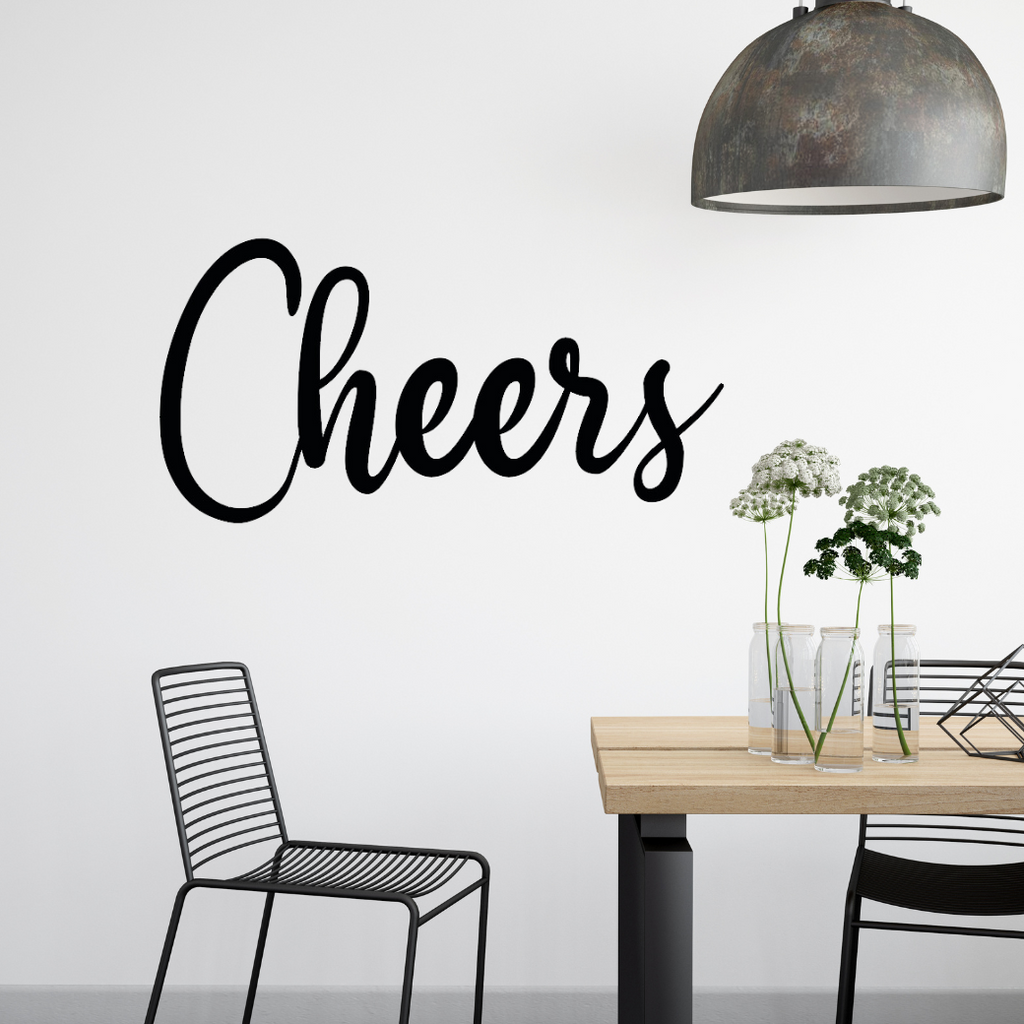 Schriftzug 3D aus Holz "Cheers"