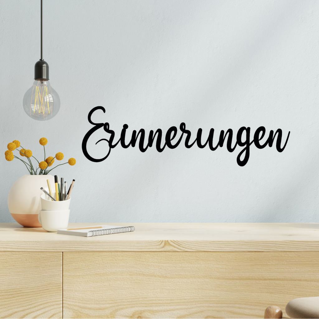 Schriftzug 3D aus Holz "Erinnerungen"