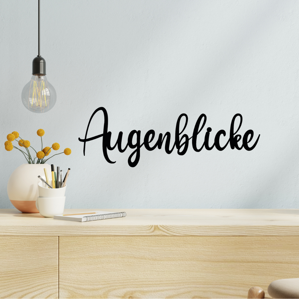 Schriftzug 3D aus Holz "Augenblicke"