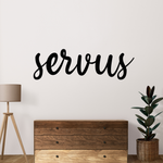 Schriftzug 3D aus Holz "servus"