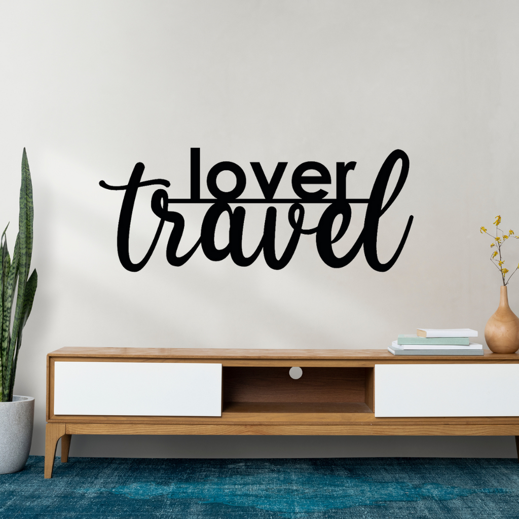 Schriftzug 3D aus Holz "Travel lover"