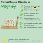 Kartenhalter Geburt mit Gravur und Blumenvase | Kartenaufsteller | Bilderleiste