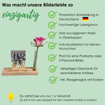 Kartenhalter mit Gravur und Blumenvase