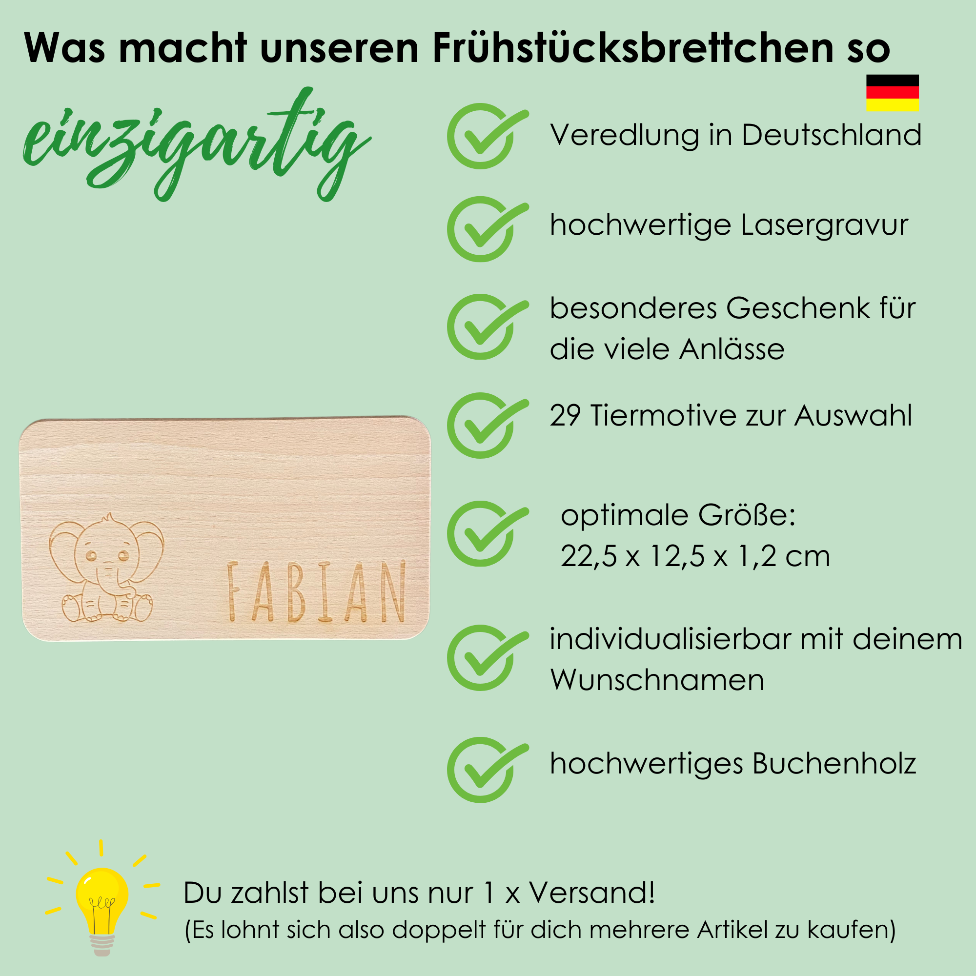 Frühstücksbrettchen personalisiert