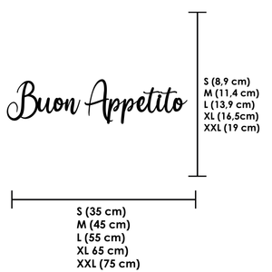 Schriftzug 3D aus Holz "Buon Appetito" | Holz Schriftzug | Wandtattoo Holz | Wanddeko