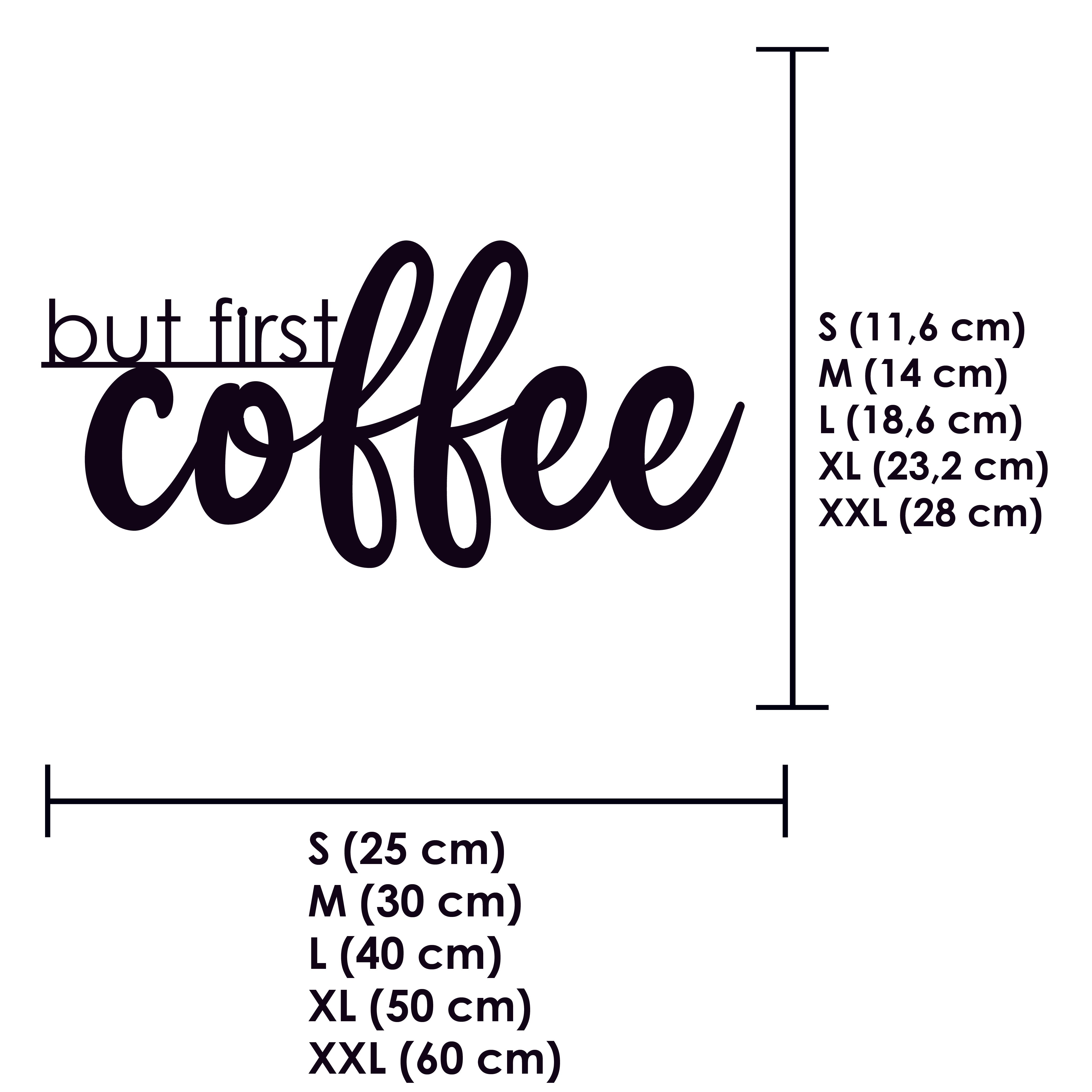 Schriftzug 3D aus Holz "but first coffee" | Holz Schriftzug | Wandtattoo Holz | Wanddeko
