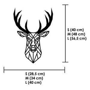 Wanddekoration Hirsch aus Holz | Polygon | Wandtattoo