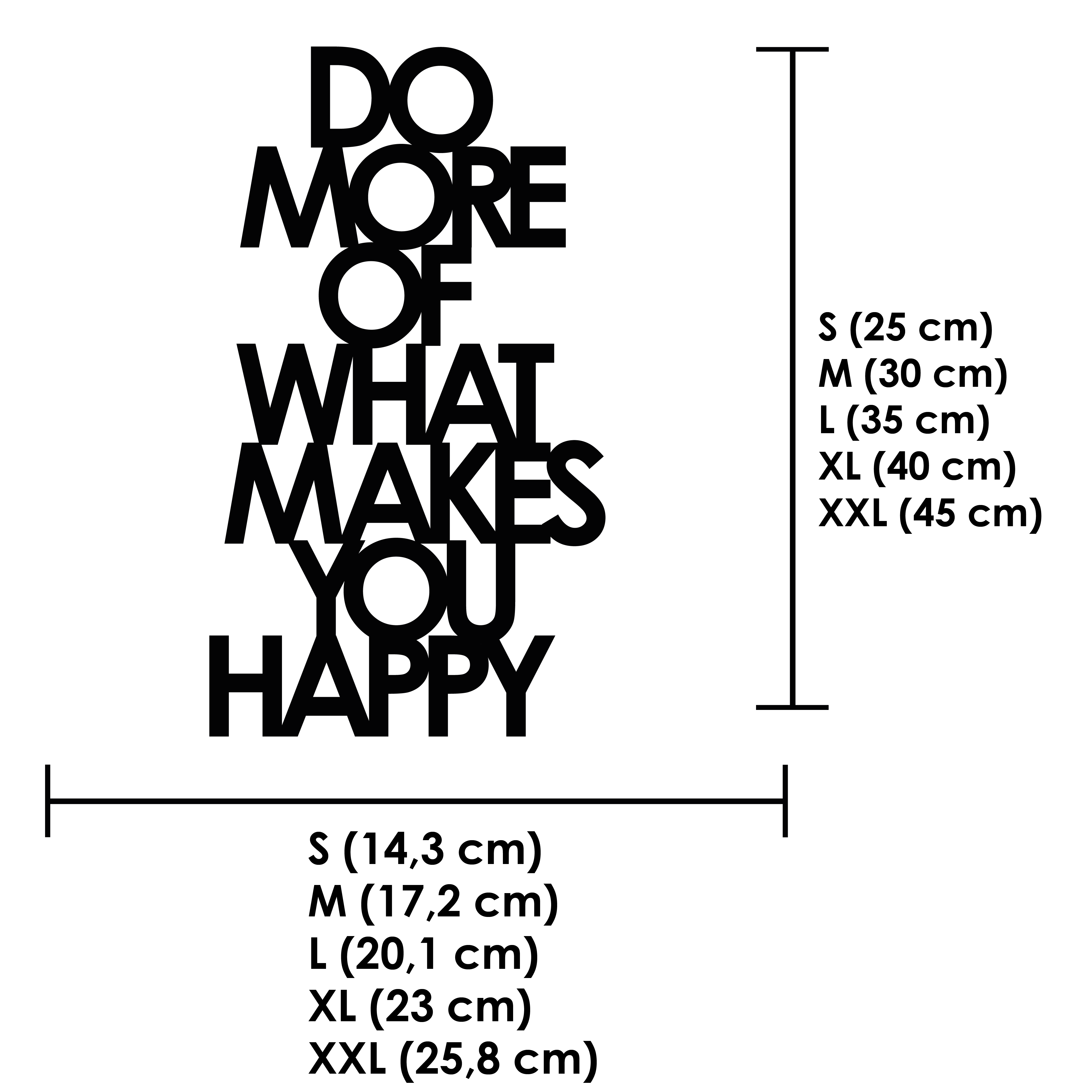 Schriftzug 3D aus Holz "DO MORE OF WHAT MAKES YOU HAPPY" | Holz Schriftzug | Wandtattoo Holz | Wanddeko