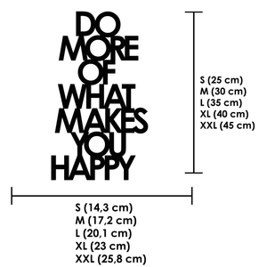 Schriftzug 3D aus Holz "DO MORE OF WHAT MAKES YOU HAPPY" | Holz Schriftzug | Wandtattoo Holz | Wanddeko