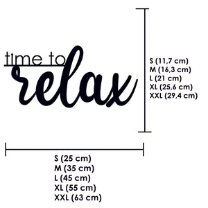 Schriftzug 3D aus Holz "time to relax" | Holz Schriftzug | Wandtattoo Holz | Wanddeko