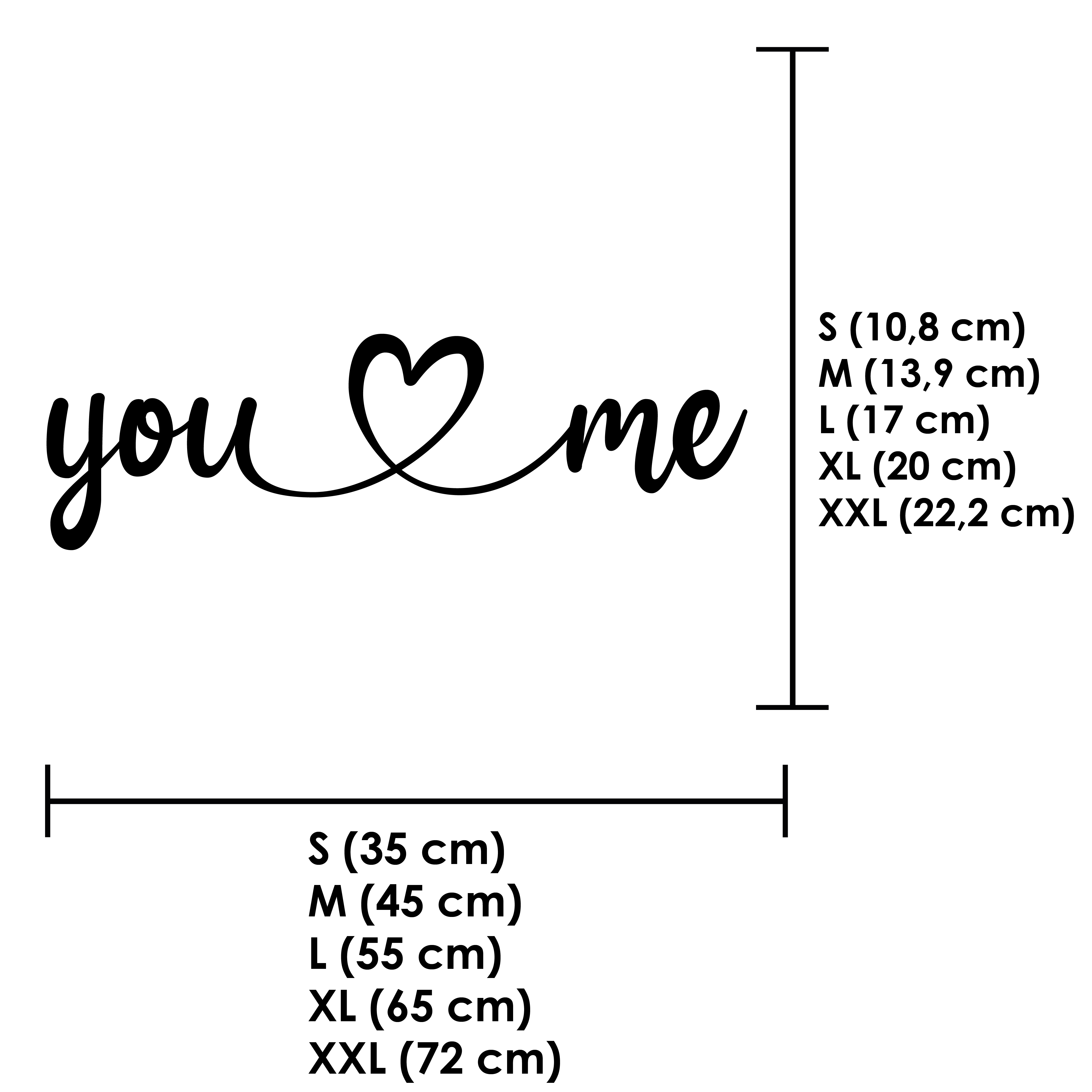 Schriftzug 3D aus Holz "you & me" | Holz Schriftzug | Wandtattoo Holz | Wanddeko