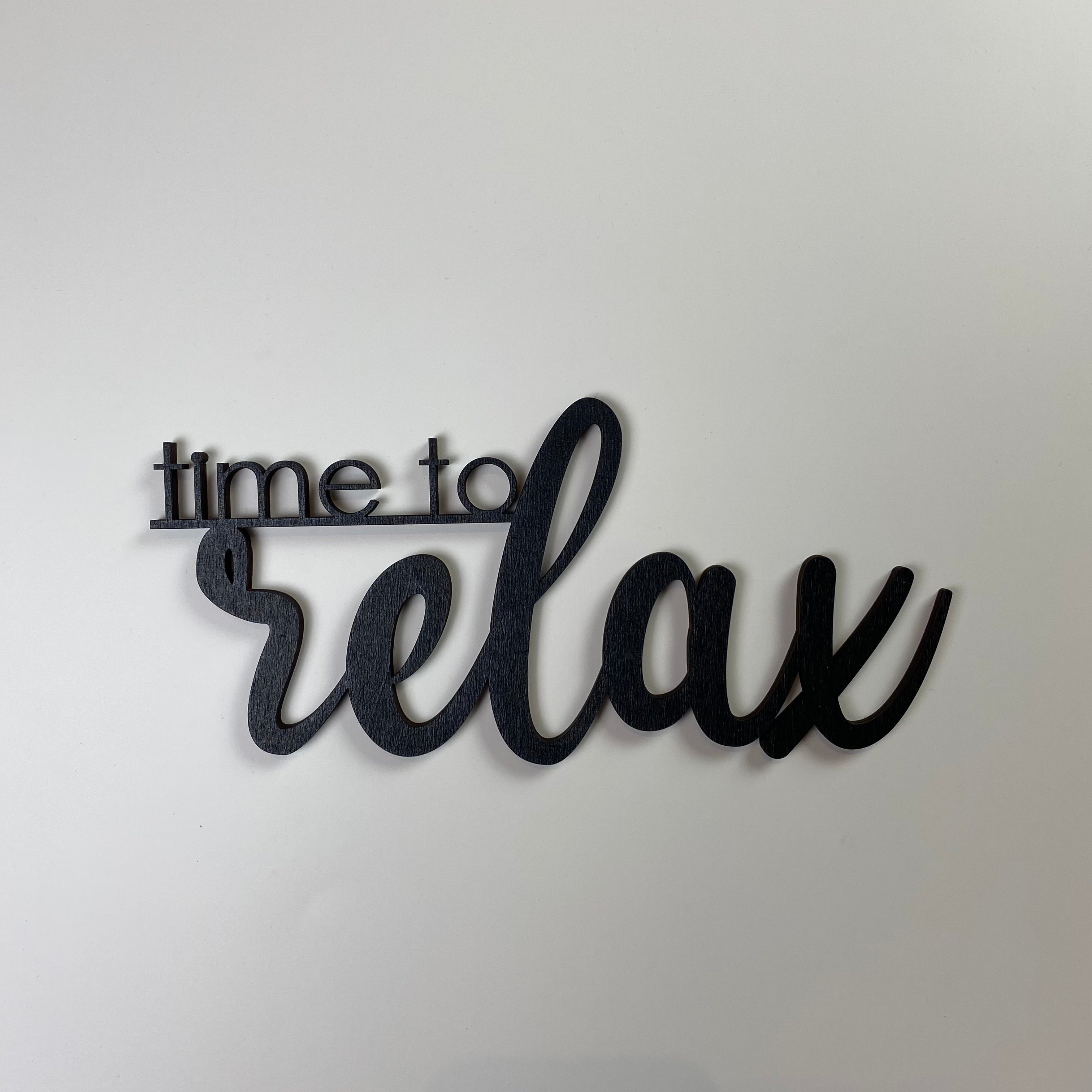 Schriftzug 3D aus Holz "time to relax" | Holz Schriftzug | Wandtattoo Holz | Wanddeko