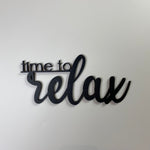 Schriftzug 3D aus Holz "time to relax" | Holz Schriftzug | Wandtattoo Holz | Wanddeko