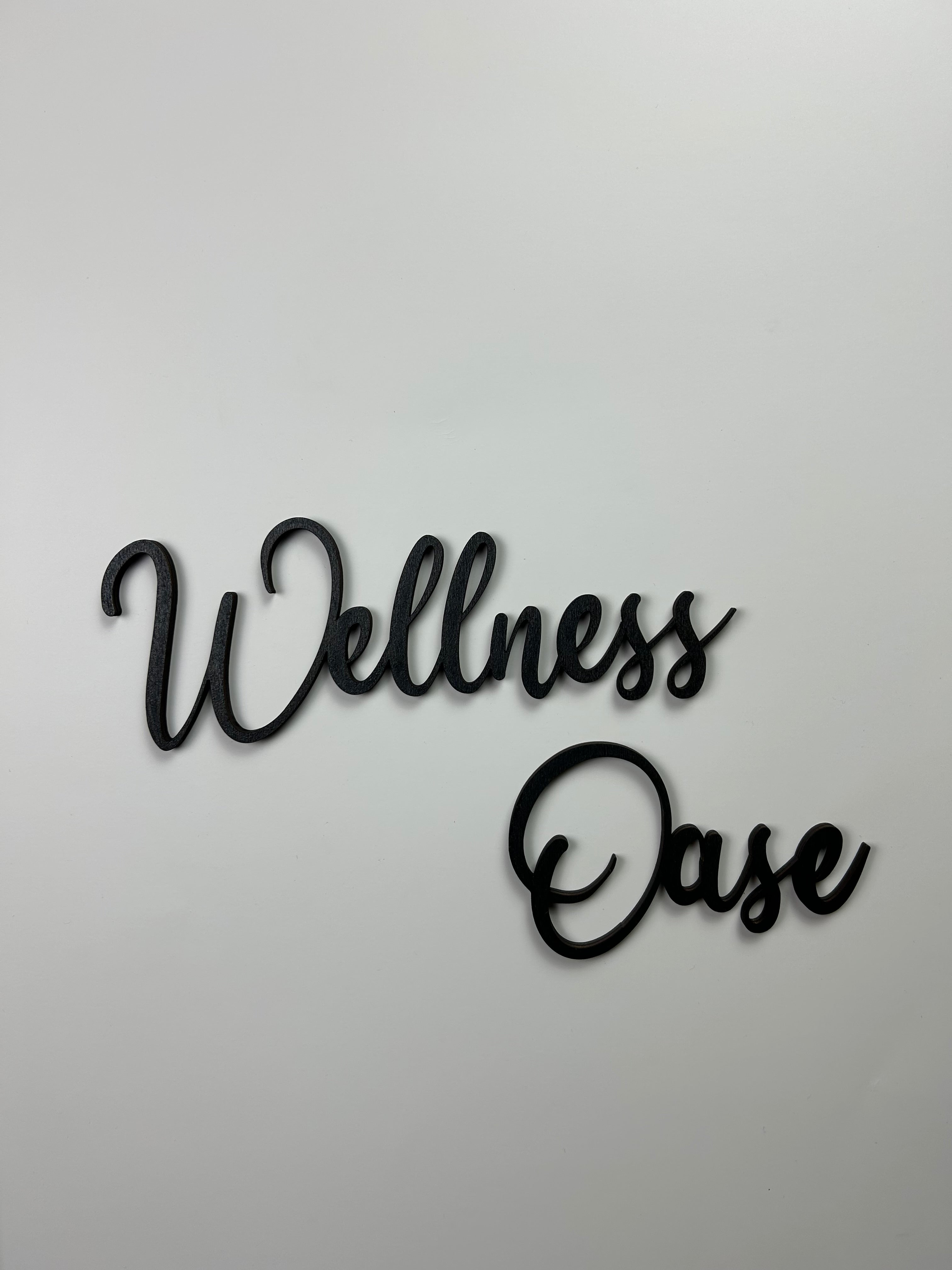 Schriftzug 3D aus Holz "Wellness Oase"