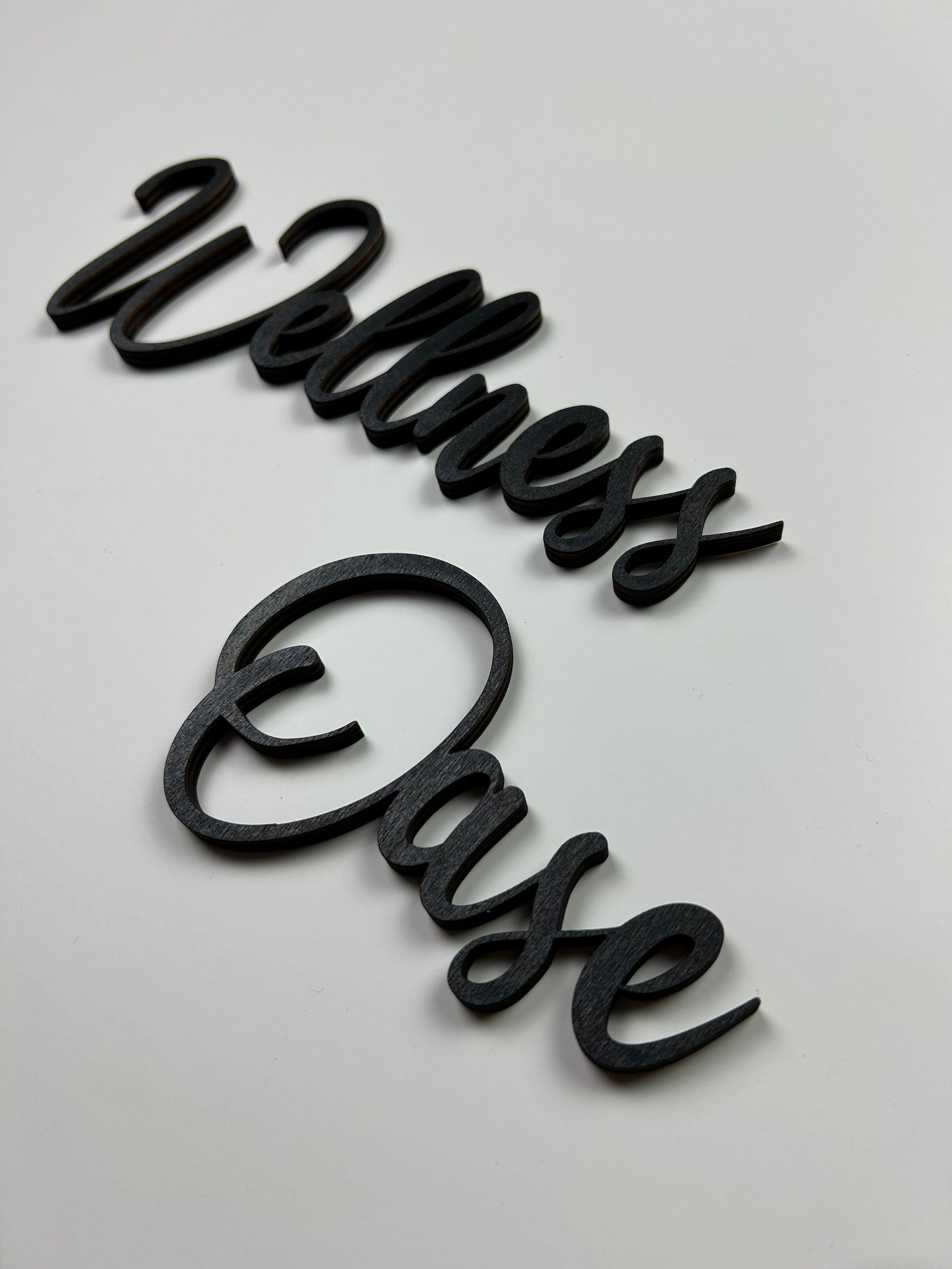 Schriftzug 3D aus Holz "Wellness Oase"