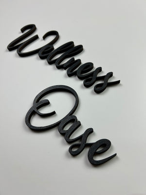 Schriftzug 3D aus Holz "Wellness Oase"