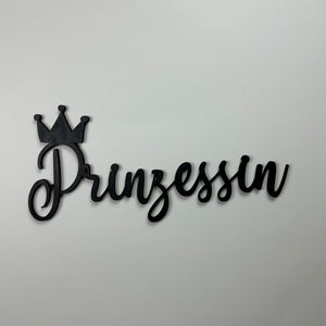 Schriftzug 3D aus Holz "Prinzessin"