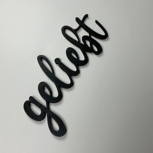 Schriftzug 3D aus Holz "geliebt"