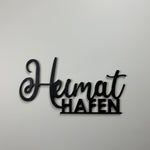 Schriftzug 3D aus Holz "Heimathafen"