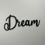 Schriftzug 3D aus Holz "Dream"