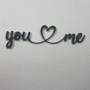 Schriftzug 3D aus Holz "you & me" | Holz Schriftzug | Wandtattoo Holz | Wanddeko