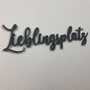 Schriftzug 3D aus Holz "Lieblingsplatz" | Holz Schriftzug | Wandtattoo Holz | Wanddeko