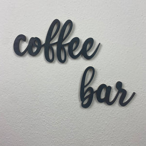 Schriftzug 3D aus Holz "coffee bar" | Holz Schriftzug | Wandtattoo Holz | Wanddeko