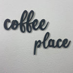 Schriftzug 3D aus Holz "coffee place" | Holz Schriftzug | Wandtattoo Holz | Wanddeko