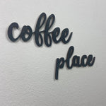 Schriftzug 3D aus Holz "coffee place" | Holz Schriftzug | Wandtattoo Holz | Wanddeko