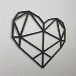 Wanddekoration Herz aus Holz | Polygon | Wandtattoo