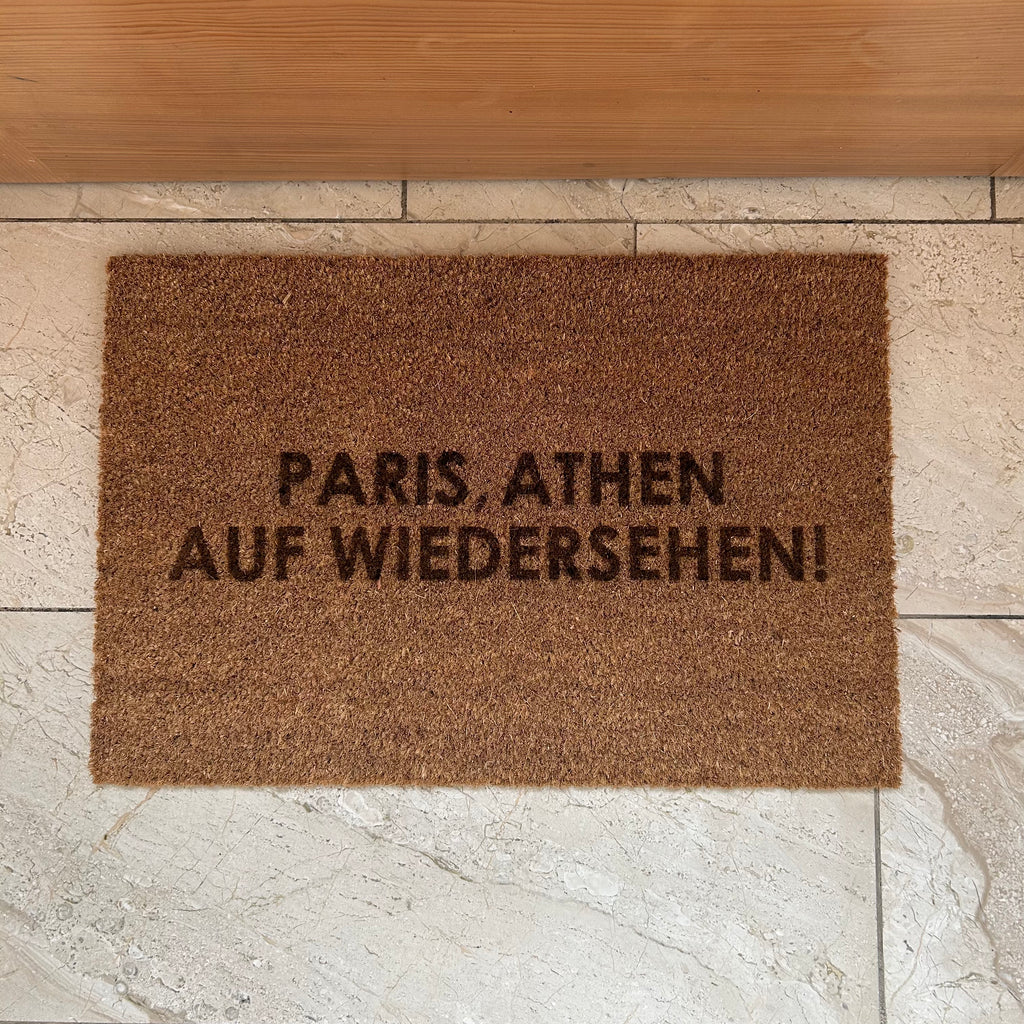 Fußmatte Kokos "PARIS, ATHEN AUF WIEDERSEHEN"